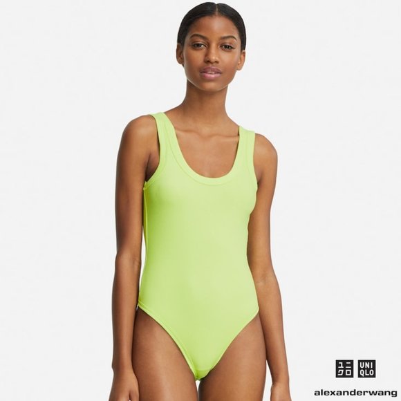 ALEXANDER WANG x UNIQLO Heat Tech Ribbed Sleeveless Bodysuit in Neon Size Large - Picture 1 of 7